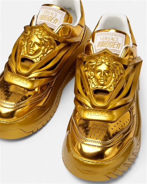 versace gold shoes price|Versace odissea sneakers.